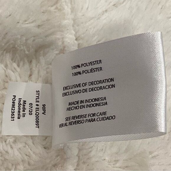 Eddie Bauer Women's White Sherpa Pullover  XL Stand Collar - Picture 5 of 6